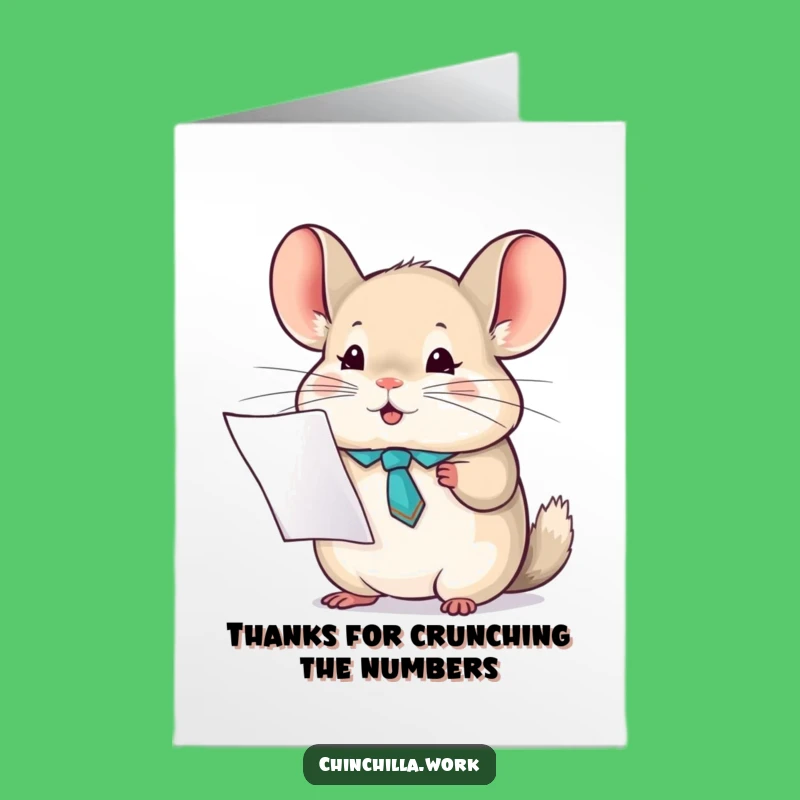 Free Printable Thank You Card: Chinchilla With Tie Funny Downloadable Appreciation