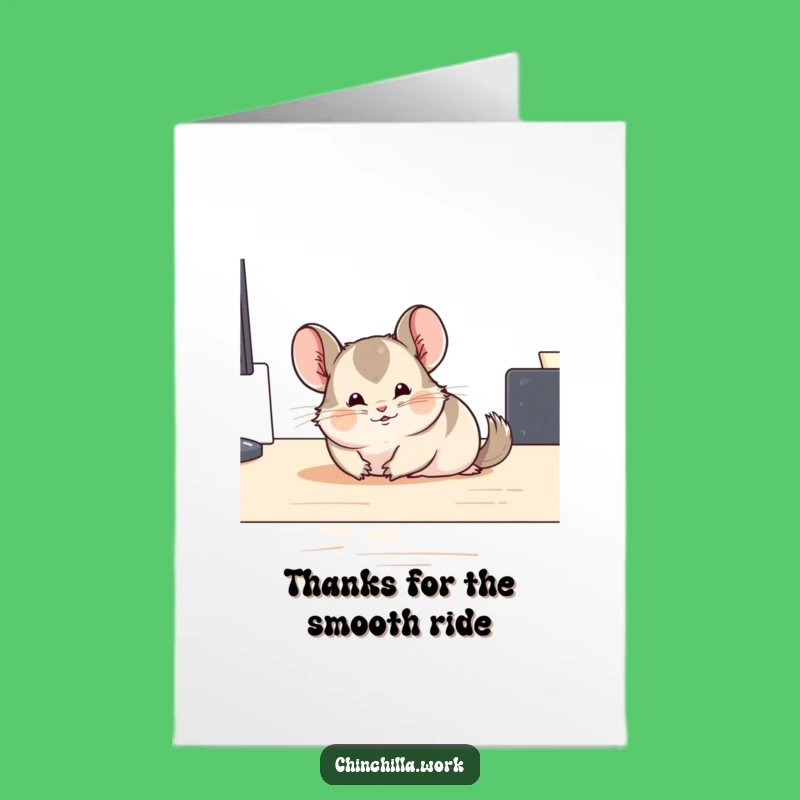 Free Printable Thank You Card: Goofy Sliding Chinchilla - Downloadable Thanks!