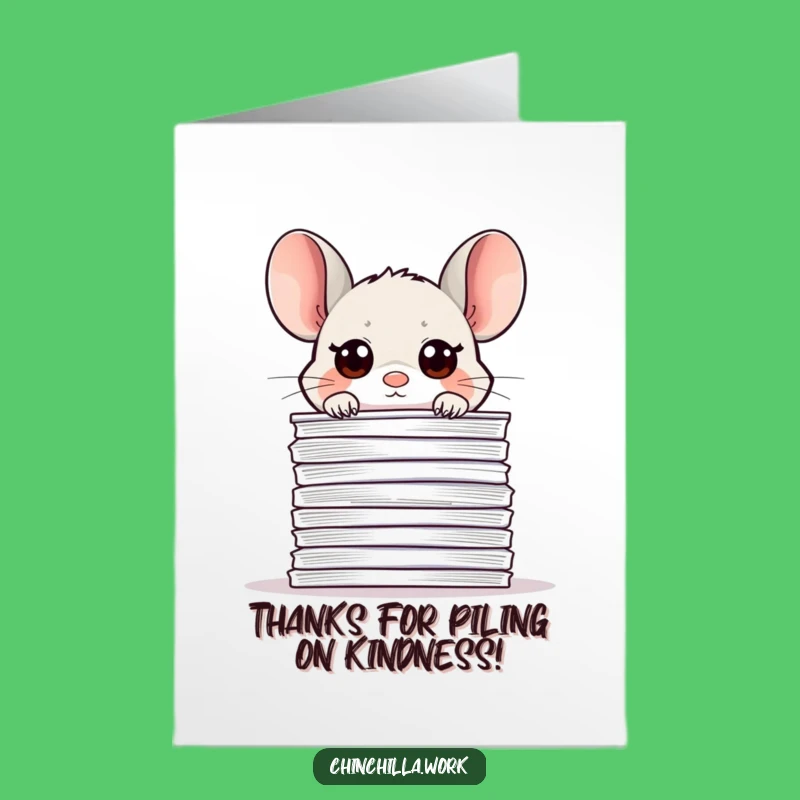 Free Printable Thank You Card: Kawaii Office Chinchilla, Funny Downloadable Gift