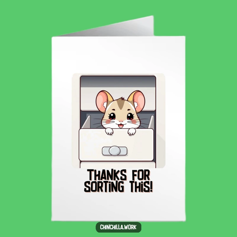 Hilarious Free Printable Chinchilla Thank You Card: Grateful Peek Downloadable Gift