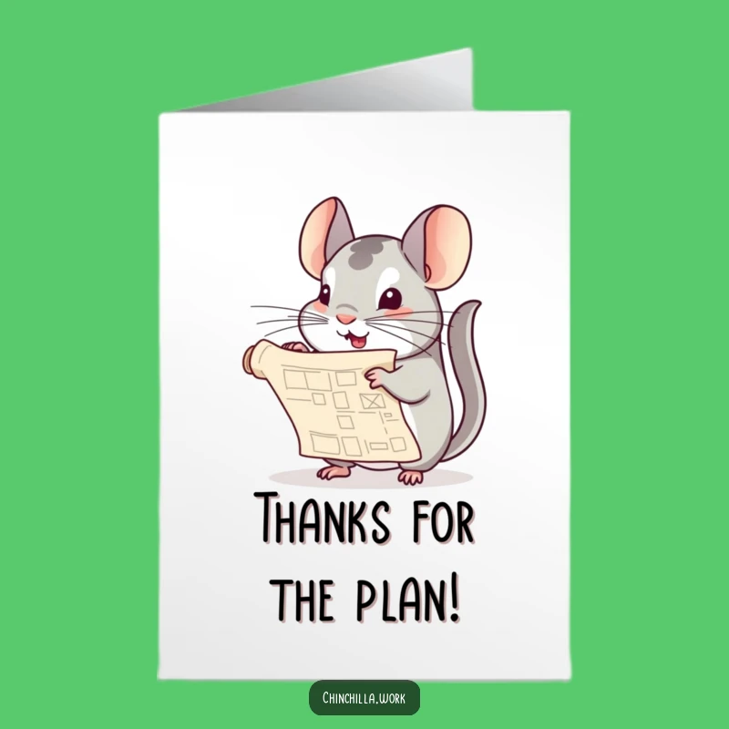 Funny Free Printable Chinchilla Thank You Card: Blueprint of Gratitude Downloadable Gift