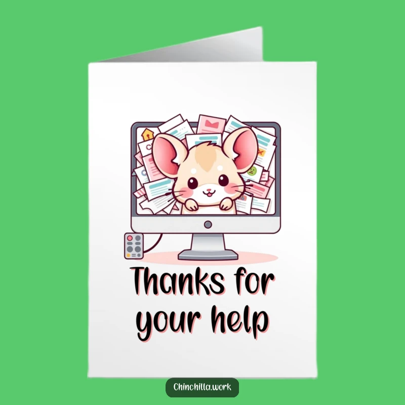 Free Printable Thank You Card: Chinchilla Inbox Helper Funny Downloadable Gift