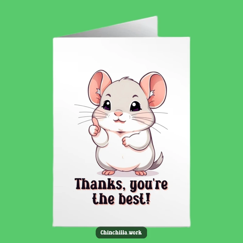 Free Printable Thank You Card: Chinchilla's Paw-some Thanks, Funny Downloadable Gift