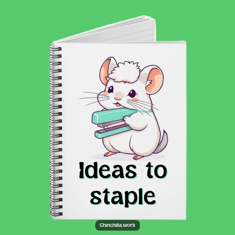 Funny Chinchilla Stapler Head Notebook - Hilarious Office Balance Journal Gift