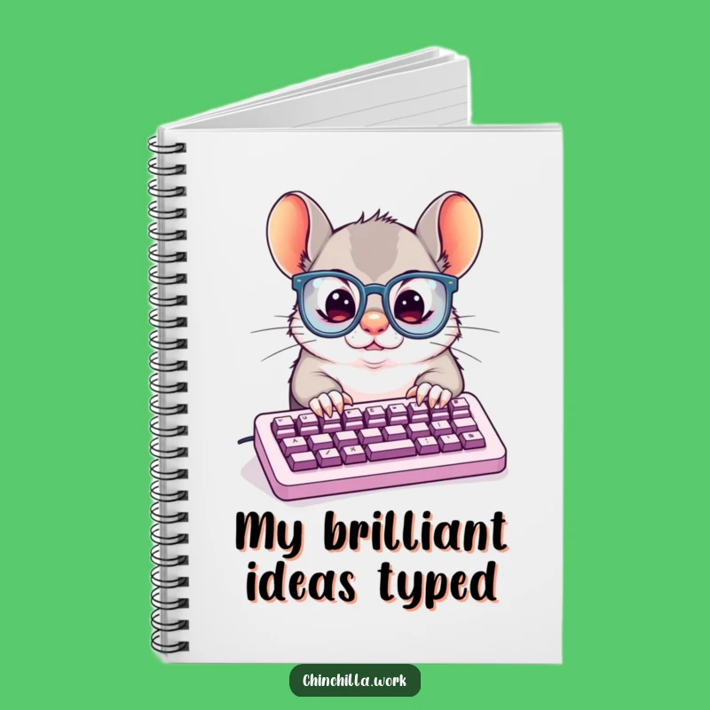 Funny Notebook: Chinchilla Typing Log, Comical Gift for Productive Notes