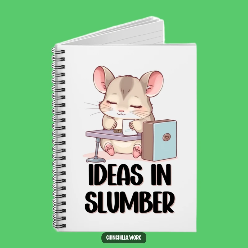 Funny Chinchilla Desk Nap Notebook - Adorable Rodent Journal for Office Notes