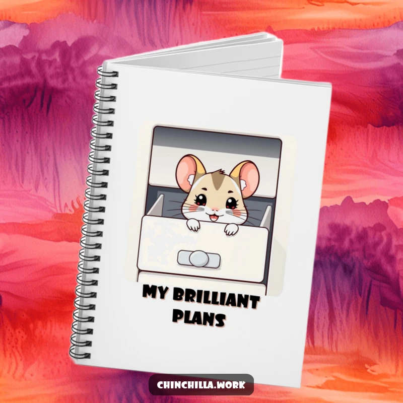 Funny Chinchilla Notebook: A chinchilla with a cheeky grin peeks from a filing cabinet drawer, ready to record your hilarious thoughts.