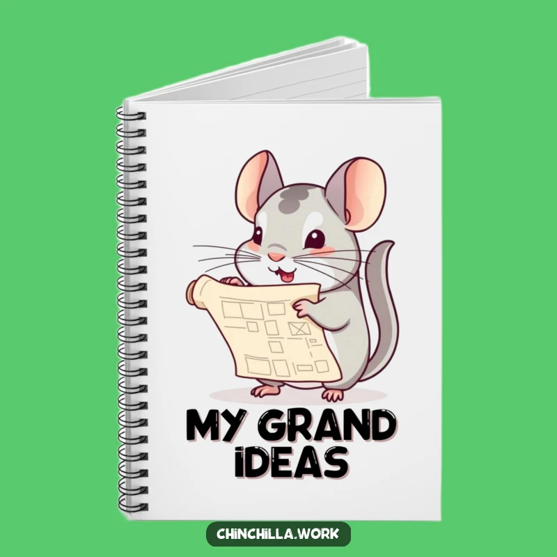 Funny Chinchilla Blueprint Notebook - Hilarious Planner’s Idea Journal Gift