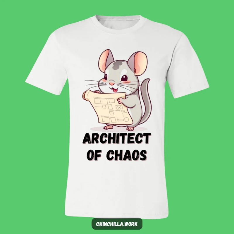 Funny Chinchilla Blueprint Tee - Playful Unfurling Creative Design Shirt Gift