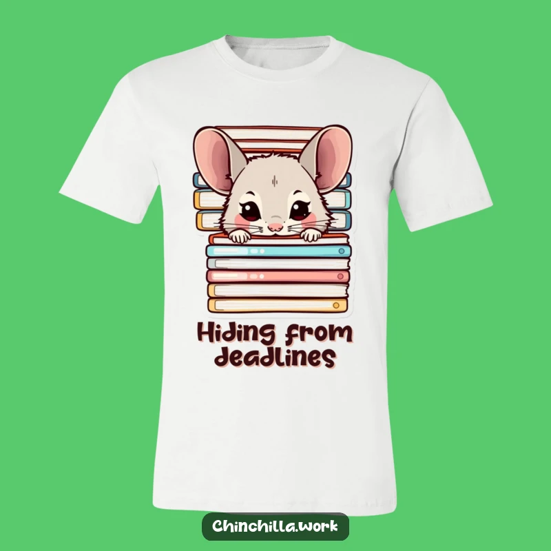 Funny Chinchilla T-Shirt: Sneaky Office Chinchilla Hiding Tee