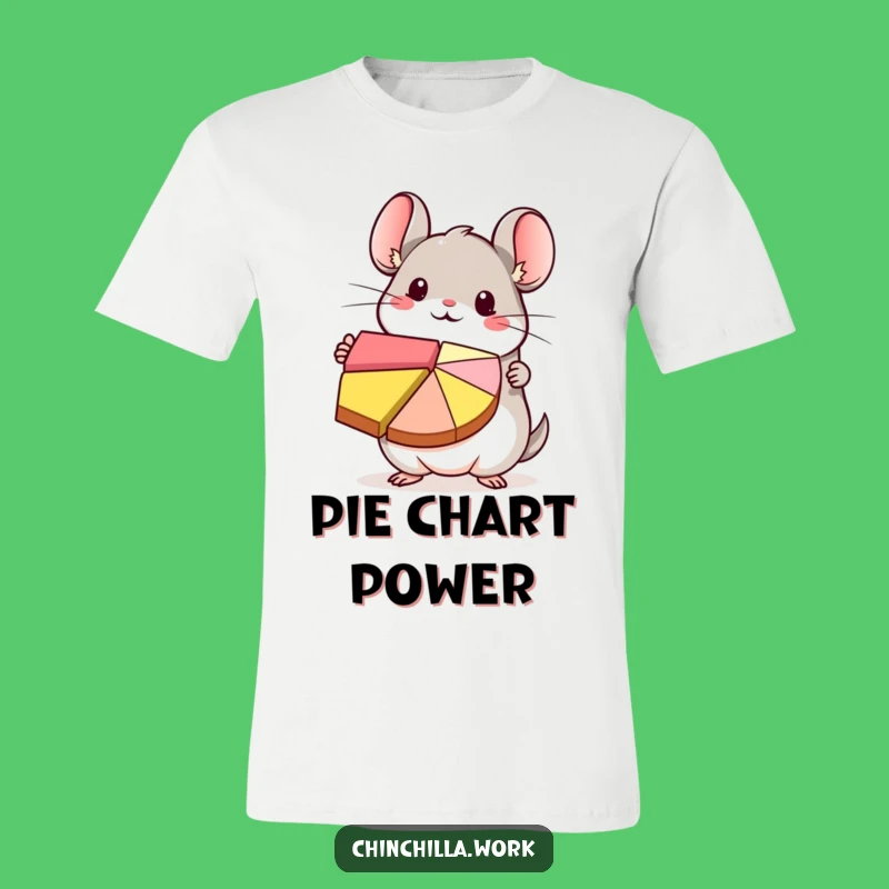 Funny Kawaii Chinchilla Pie Chart T-Shirt - Cute Data Enthusiast Gift
