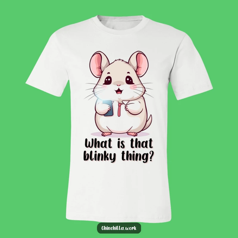 Funny Kawaii Office Chinchilla T-Shirt: Startled by Light, Perfect Cute & Funny Gift