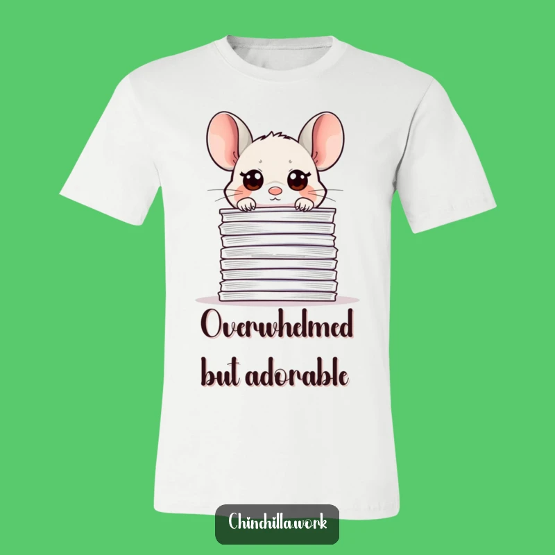 Funny Office Chinchilla Paper Stack T-Shirt - Cute Workwear Gift