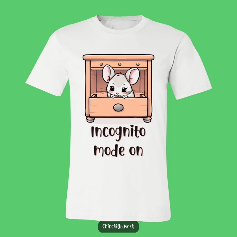 Funny Chinchilla Drawer T-Shirt: Playful Hiding Rodent Tee for Casual Fun