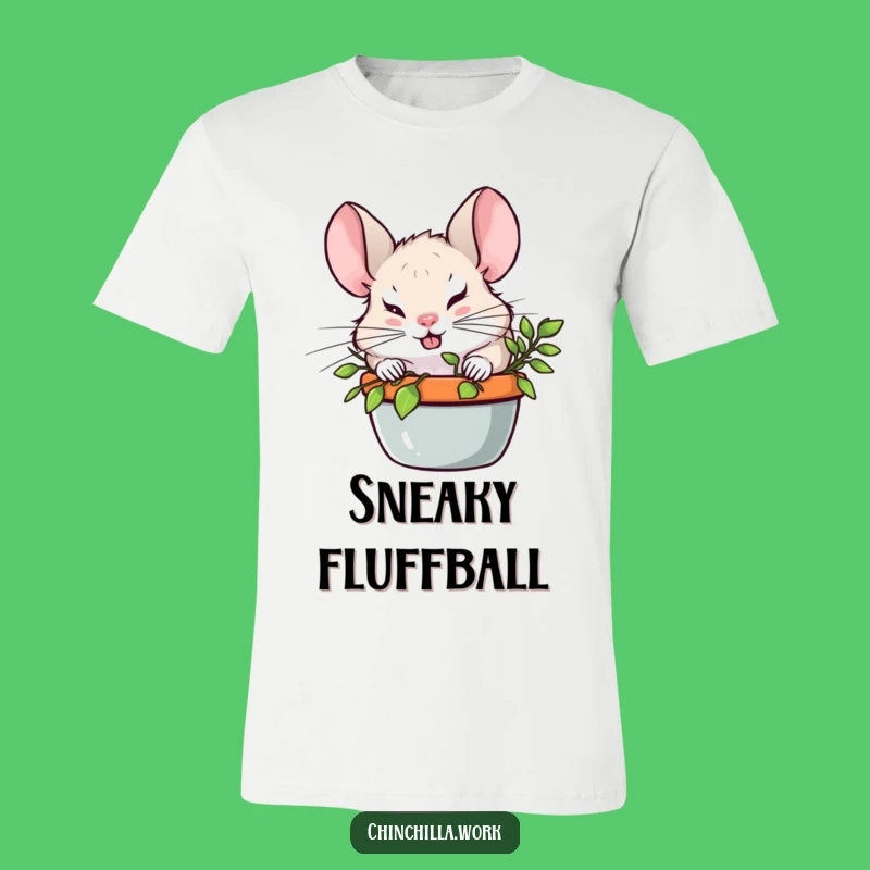 Funny Chinchilla Plant Hideaway T-Shirt: Hilarious Mischief Graphic Tee for Fun Lovers