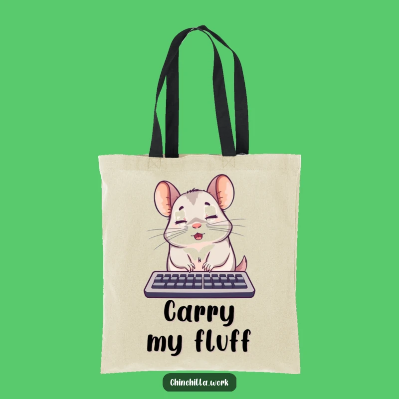 Funny Surprised Chinchilla Keyboard Tote Bag - Sleepy Companion - Funny Gift