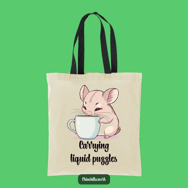 Funny Tote Bag: Chinchilla Coffee Quest Carryall, Comical Gift for Daily Errands