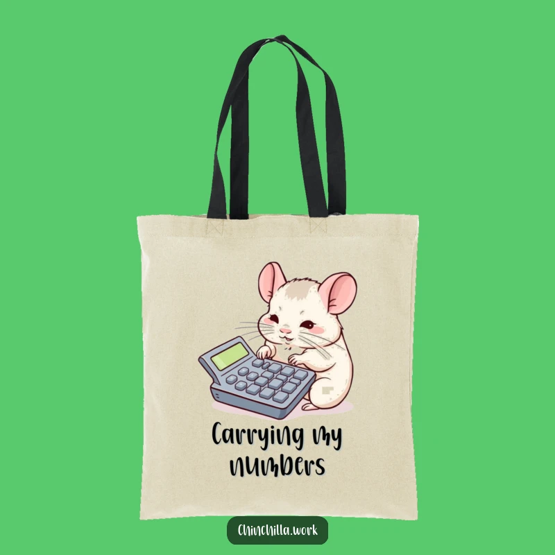 Funny Chinchilla Calculator Tote Bag - Carry Your Essentials with Office Humor