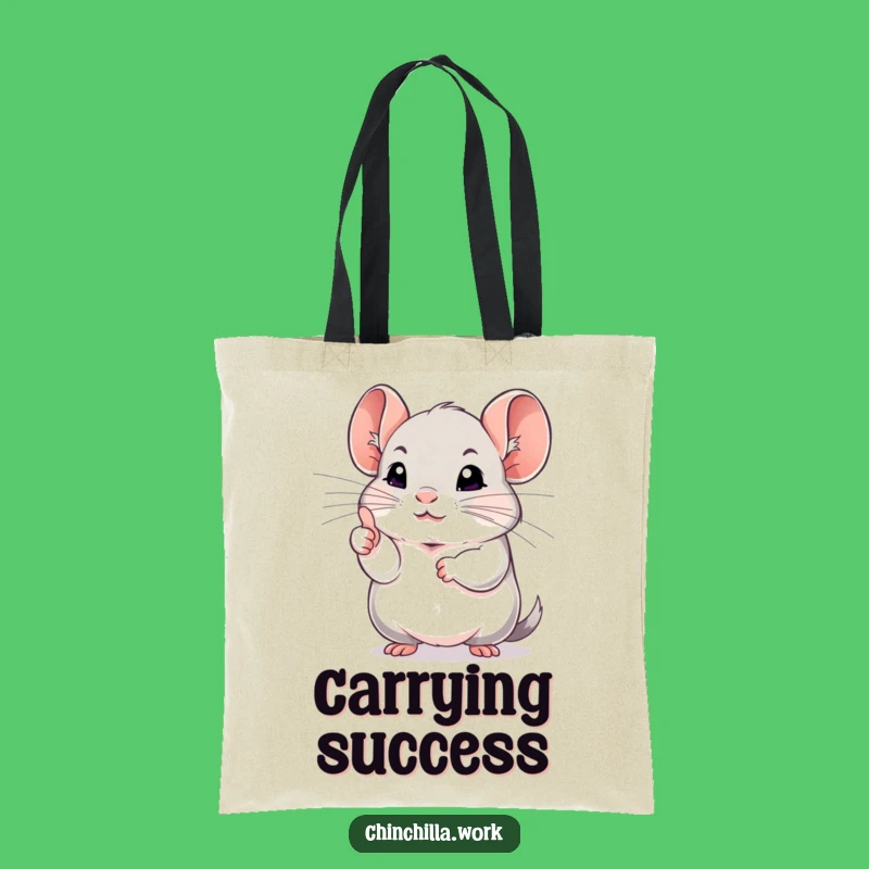 Funny Chinchilla Tote Bag: Carry Your Positivity with This Thumbs Up Rodent