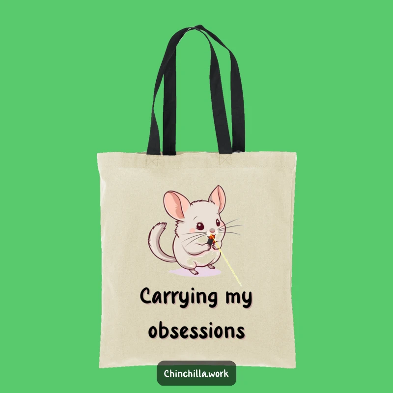 Funny Chinchilla Laser Tote Bag - Pet Chase Accessory, Hilarious Funny Gift
