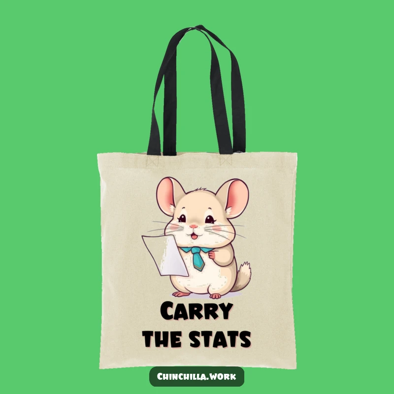 Funny Chinchilla Tie Tote Bag - Carry Your Reports with Style