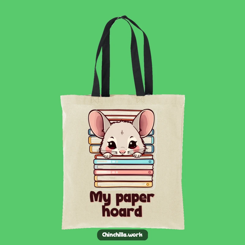 Funny Chinchilla Tote Bag: Office Hiding Chinchilla Carry-All