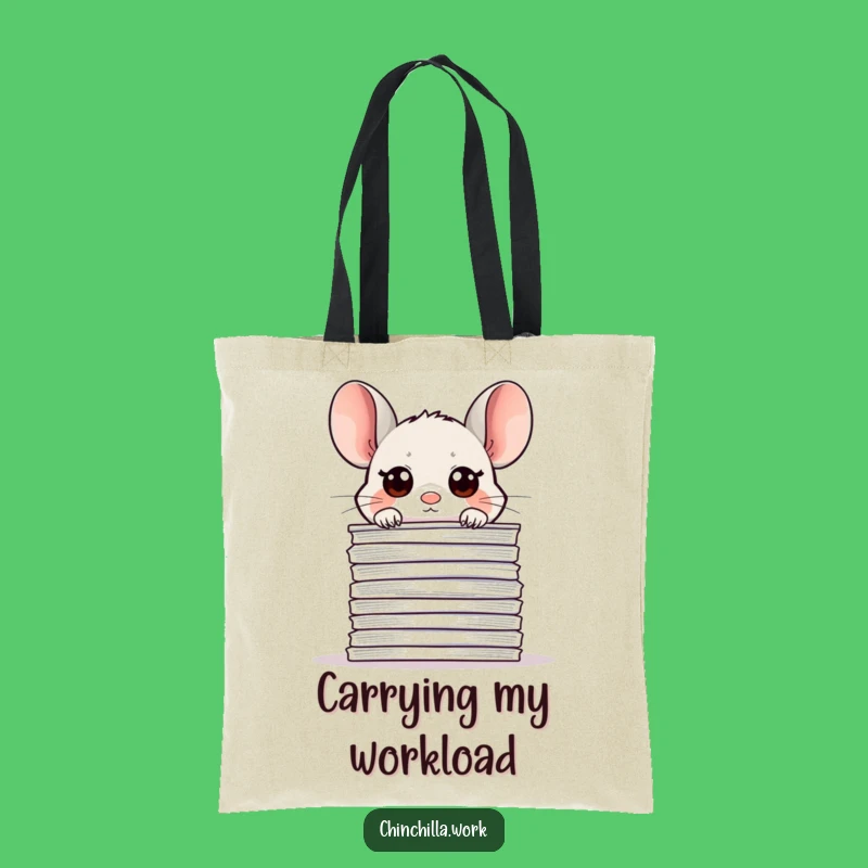 Funny Office Chinchilla Paper Tote Bag - Work Essentials Gift