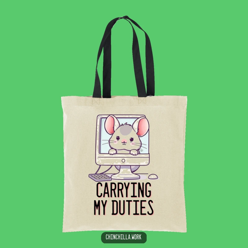 Funny Office Chinchilla Tote Bag: Carry Your Workday Smiles