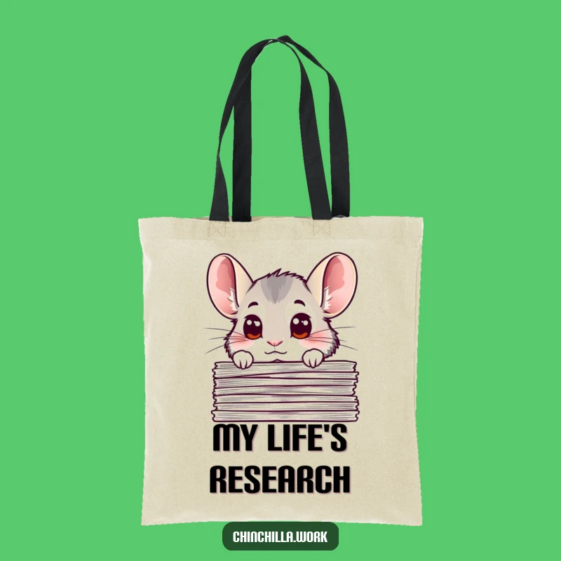 Funny Chinchilla Document Peek Tote Bag: Stylish and Hilarious Carry-all for Bookworms