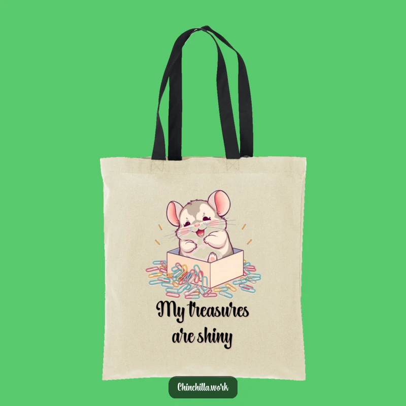 Funny Chinchilla Paperclip Tote Bag: Joyful Rolling Rodent Accessory for Everyday Fun