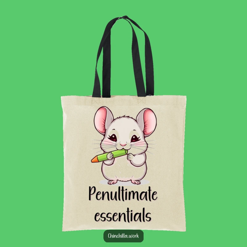 Funny Chinchilla Tote Bag: Carry Your Chaos with This Hilarious Pen Nibbler