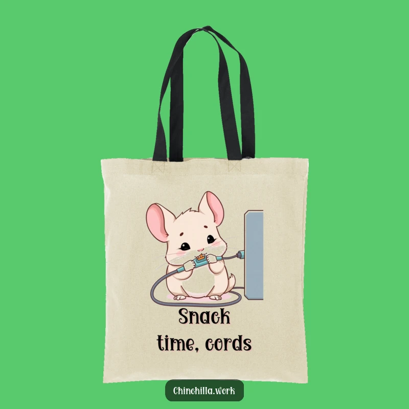 Funny Kawaii Office Chinchilla Tote Bag: Cable Chewing Fun, Practical & Humorous Gift